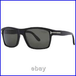 Tom Ford August Polarized Smoke Rectangular Men's Sunglasses FT0678 01D 58