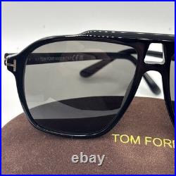 Tom Ford Autari Fashion 56 mm Shiny Black Aviator Sunglasses FT1209-01A-56
