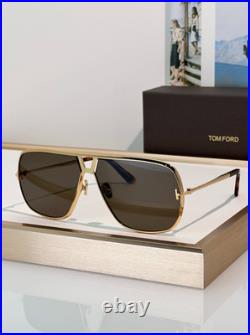Tom Ford Aviator Gold Frame Smoke Lens Sunglasses Free Shipping