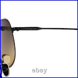 Tom Ford Aviator Sunglasses Alec FT 0824 01B Matte Black with Gray/Gold HOT