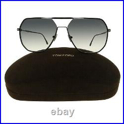 Tom Ford Aviator Sunglasses TF 852 Gilles 01B Black/Silver Square Shape Mens