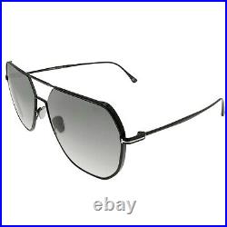 Tom Ford Aviator Sunglasses TF 852 Gilles 01B Black/Silver Square Shape Mens