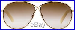 Tom Ford Aviator Sunglasses TF374 Eva 28G Rose Gold/Ivory FT0374