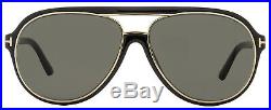 Tom Ford Aviator Sunglasses TF379 Sergio 01A Shiny Black/Gold FT0379