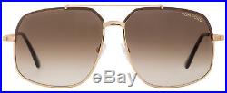 Tom Ford Aviator Sunglasses TF439 Ronnie 48F Rose Gold/Brown FT0439