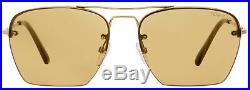 Tom Ford Aviator Sunglasses TF504 Walker 28E Gold/Brown FT0504