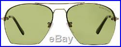 Tom Ford Aviator Sunglasses TF505 Whelan 28N Gold/Green Horn FT0505