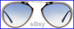 Tom Ford Aviator Sunglasses TF508 Dashel 12W Dark Ruthenium/Blue 53mm FT0508
