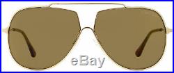 Tom Ford Aviator Sunglasses TF586 Chase-02 28E Gold/Amber 61mm FT0586