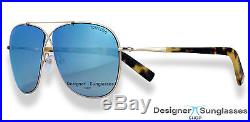 Tom Ford Aviator Unisex Sunglasses ROSE GOLD TORTE BLUE MIRROR FT 0393-28X