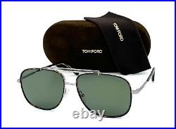 Tom Ford BENTON FT0693 14N Ruthenium Havana / Green 58mm Sunglasses TF0693