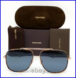 Tom Ford BENTON FT0693 28V Rose Gold / Blue 58mm Sunglasses TF0693
