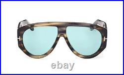 Tom Ford BRONSON FT 1044 Striped Brown/Blue 56V Sunglasses New 60mm MADE ITALY