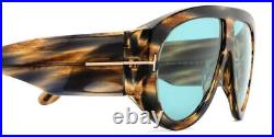 Tom Ford BRONSON FT 1044 Striped Brown/Blue 56V Sunglasses New 60mm MADE ITALY