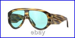 Tom Ford BRONSON FT 1044 Striped Brown/Blue Sunglasses