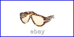 Tom Ford BRONSON FT 1044 Striped Brown/Yellow (56E) Sunglasses