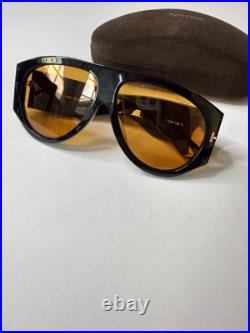 Tom Ford BRONSON TF1044/S 01E Sunglasses-Gloss Black withYellow ECO Lenses-New