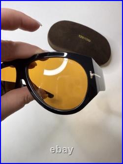 Tom Ford BRONSON TF1044/S 01E Sunglasses-Gloss Black withYellow ECO Lenses-New
