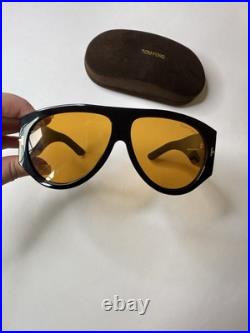 Tom Ford BRONSON TF1044/S 01E Sunglasses-Gloss Black withYellow ECO Lenses-New