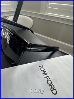 Tom Ford BUCKEY-02 FT 0906-N Shiny Black/Grey 58/17/145 men Sunglasses MSRP $430