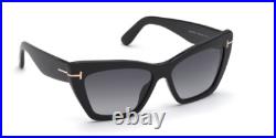 Tom Ford BUCKLEY 02 FT0906 N 01A Shiny Black/Smoke Square Men's Sunglasses
