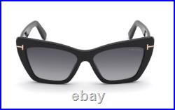 Tom Ford BUCKLEY 02 FT0906 N 01A Shiny Black/Smoke Square Men's Sunglasses