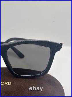 Tom Ford Barron FT 1179 01D Shiny Black Smoke Polarized Lens Sunglasses 54mm