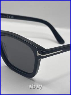 Tom Ford Barron FT 1179 01D Shiny Black Smoke Polarized Lens Sunglasses 54mm