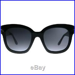 Tom Ford Beatrix-02 TF 613 01C Black Plastic Sunglasses Grey Gradient Lens