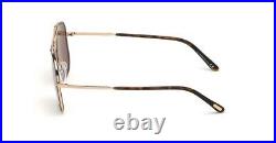 Tom Ford Benton FT0693 693 28G Havana Brown Gold Flash Mirror Aviator Sunglasses