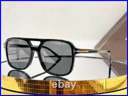 Tom Ford Black-Frame Silver-Lens Aviator Sunglasses 59 16-150
