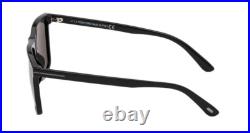 Tom Ford Black/Grey FT0832N 01A Mirrored Square Men's Sunglasses