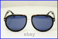 Tom Ford Black Silver Blue Pilot Designer Mens Sunglasses Geoffrey TF 779 01V