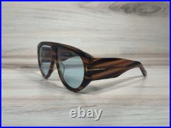 Tom Ford Bronson Striped Brown With Blue Lens Sunglasses FT 1044 Ships Now