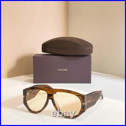 Tom Ford Bronson TF 1044 Shiny Brown Unisex Sunglasses 60 12-140