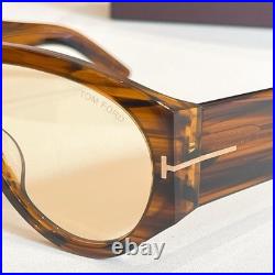 Tom Ford Bronson TF 1044 Shiny Brown Unisex Sunglasses 60 12-140