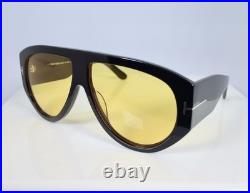 Tom Ford Bronson TF1044 01E 60mm Aviator Sunglasses in Black with Yellow Lens