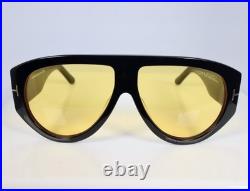 Tom Ford Bronson TF1044 01E 60mm Aviator Sunglasses in Black with Yellow Lens