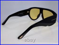 Tom Ford Bronson TF1044 01E 60mm Aviator Sunglasses in Black with Yellow Lens