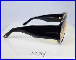 Tom Ford Bronson TF1044 01E 60mm Aviator Sunglasses in Black with Yellow Lens