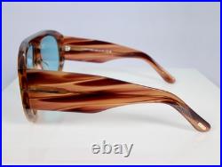 Tom Ford Bronson TF1044 56V 60mm Aviator Sunglasses in Havana with Blue Lens