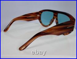 Tom Ford Bronson TF1044 56V 60mm Aviator Sunglasses in Havana with Blue Lens