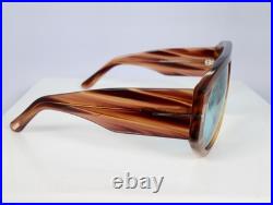 Tom Ford Bronson TF1044 56V 60mm Aviator Sunglasses in Havana with Blue Lens