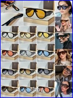 Tom Ford Bronson TF1044 60 12-140 Unisex Sunglasses Shiny Black Frame Clear Lens