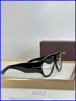 Tom Ford Bronson TF1044 60 12-140 Unisex Sunglasses Shiny Black Frame Clear Lens