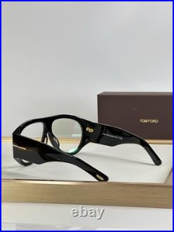 Tom Ford Bronson TF1044 60 12-140 Unisex Sunglasses Shiny Black Frame Clear Lens