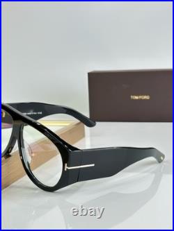 Tom Ford Bronson TF1044 60 12-140 Unisex Sunglasses Shiny Black Frame Clear Lens