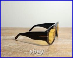 Tom Ford Bronson TF1044 Oversized Aviator Sunglasses 60mm Black/Yellow Lens