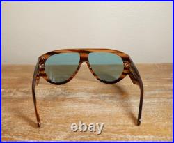 Tom Ford Bronson TF1044 Oversized Aviator Sunglasses 60mm Brown Stripe/Blue Lens