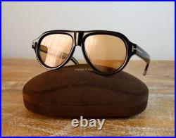 Tom Ford Bronson TF1225 Oversized Aviator Sunglasses 59mm Black/Brown Lens